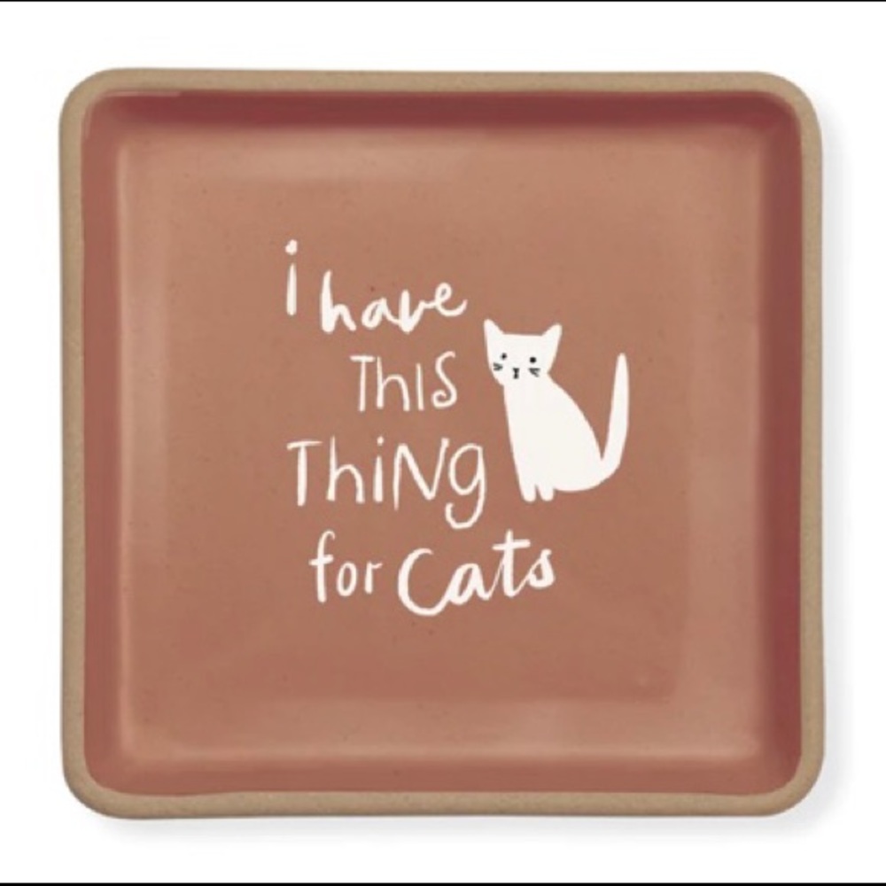 “I have This Thing for cats” decorative stoneware tray